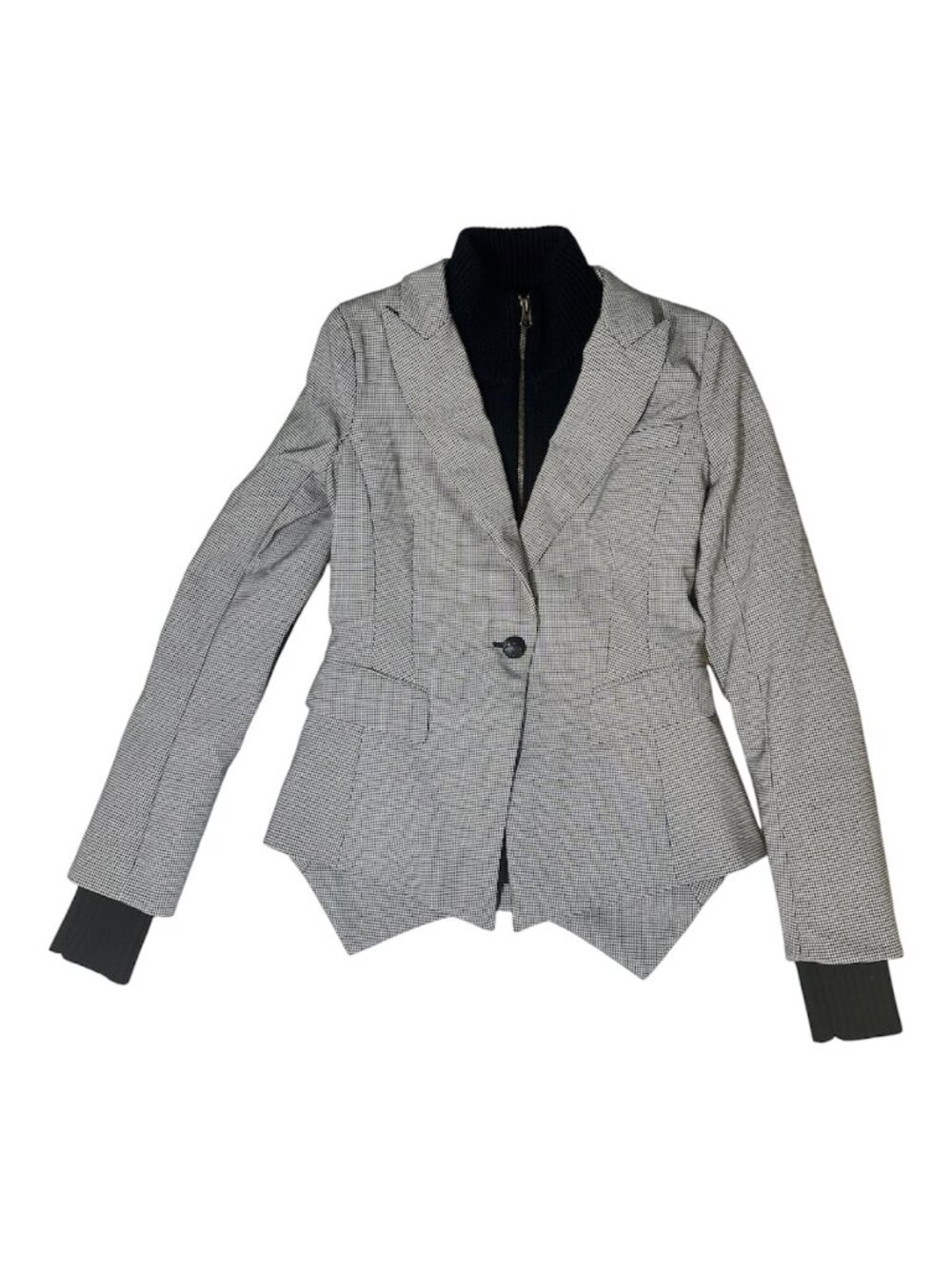 Veronica Beard Houndstooth Blazer w/ Black Zip-In Dickey | Size 6 | Career Chic